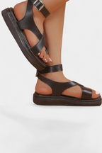 Estela Sandalias de Plataforma para Dama con Tiras Cruzadas de Sintético