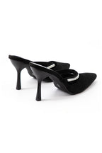 Sandalias de tacón alto con punta afilada adornadas con strass