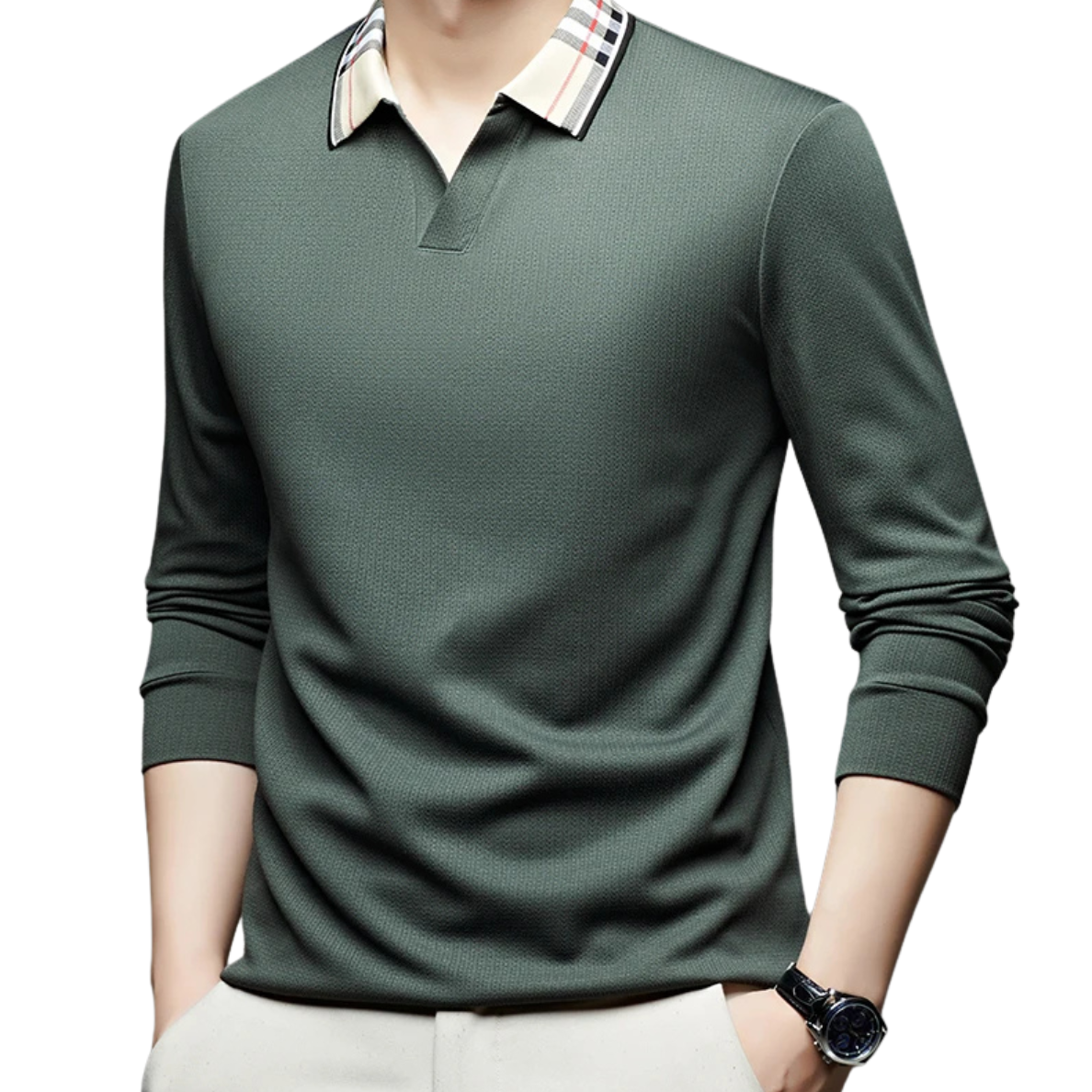 Lusia | Polo Elegante Con Cuello A Cuadros Para Hombre