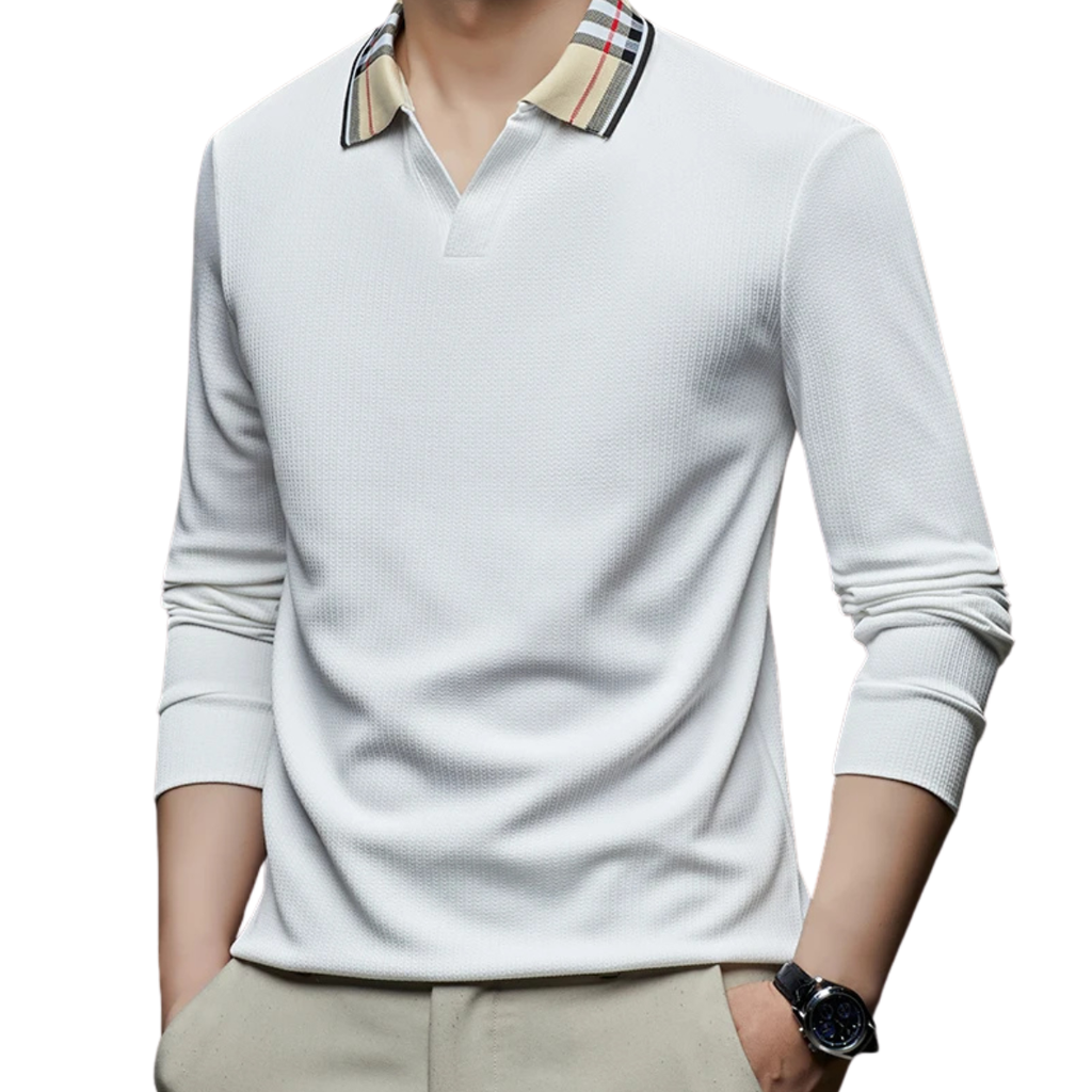 Lusia | Polo Elegante Con Cuello A Cuadros Para Hombre