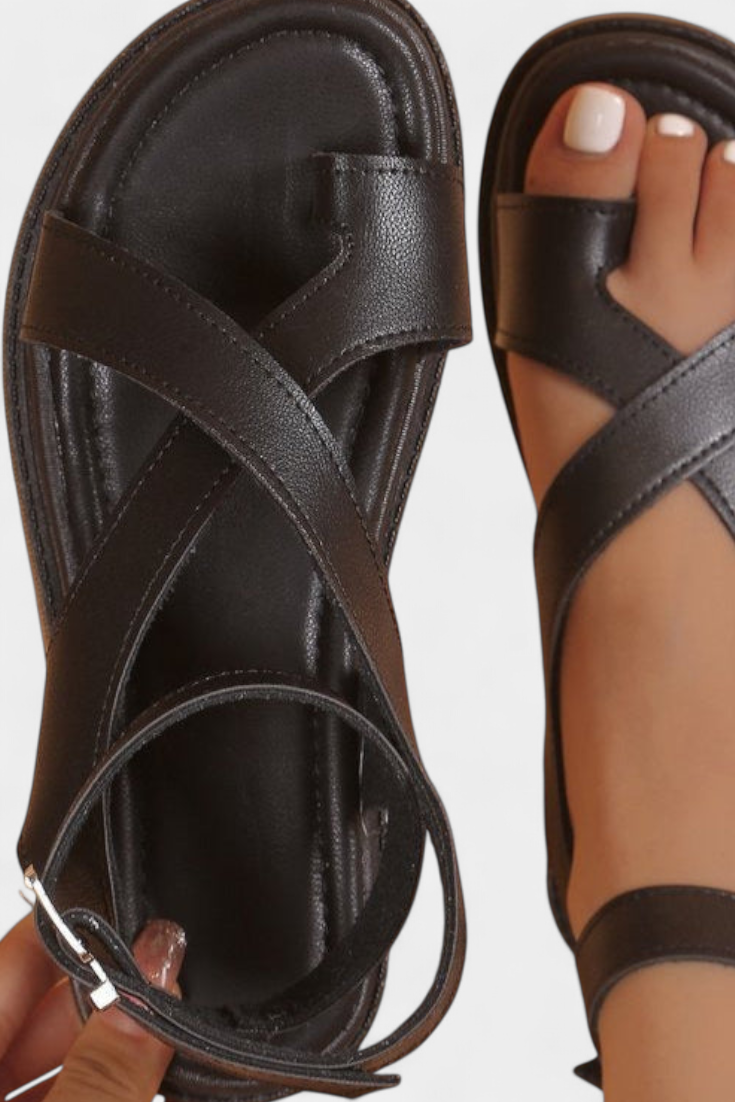 Estela Sandalias de Plataforma para Dama con Tiras Cruzadas de Sintético