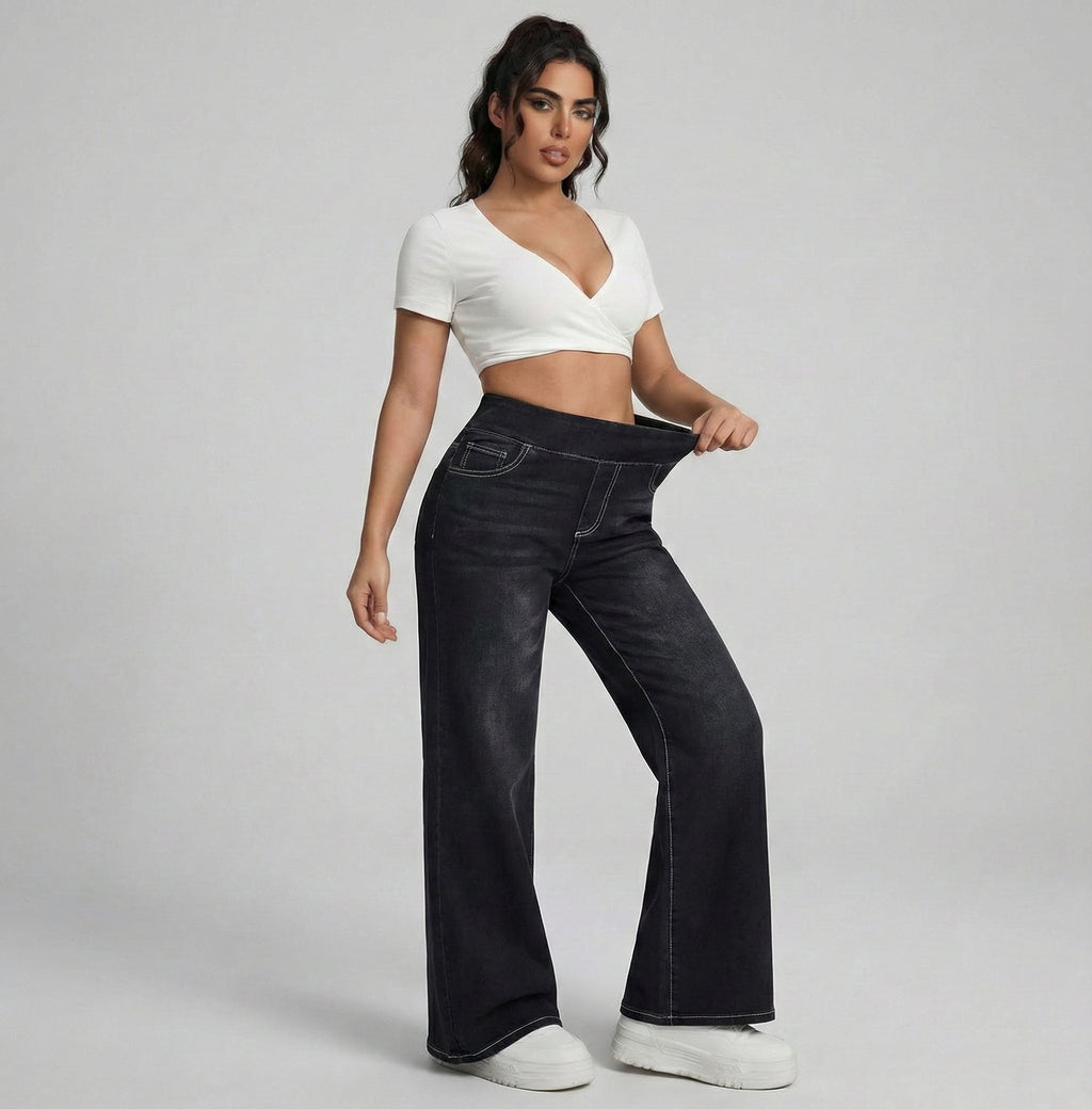 Pantalones anchos con control de abdomen.