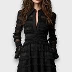 Fina – Vestido midi con flecos transparentes