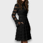 Fina – Vestido midi con flecos transparentes