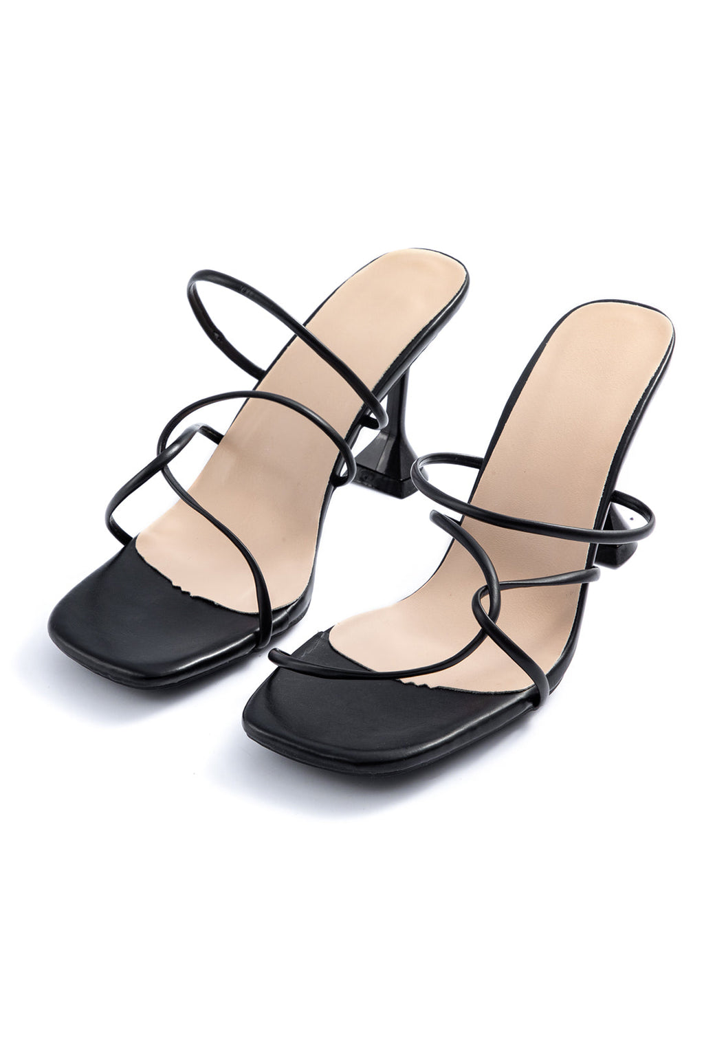 Tacones Altos Sin Correa en el Tobillo con Punta Abierta