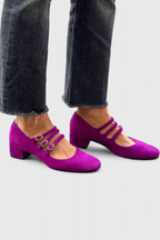 Evdokia Tacones con Múltiples Cinturones y Punta Cuadrada