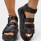 Renes Sandalias de Plataforma con Múltiples Correas y Cierre de Hebilla