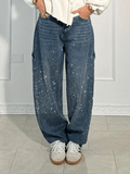 Noa™ | Jeans de Carpintero con Globo y Brillos