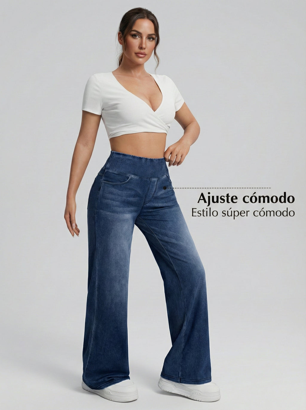 Pantalones anchos con control de abdomen.