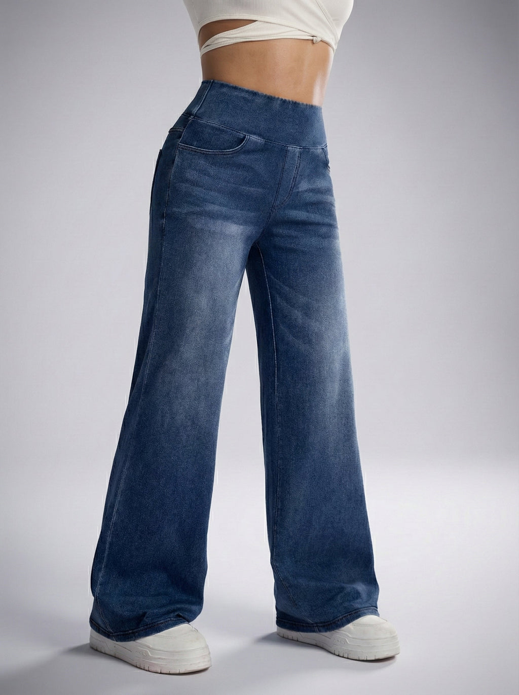 Pantalones anchos con control de abdomen.