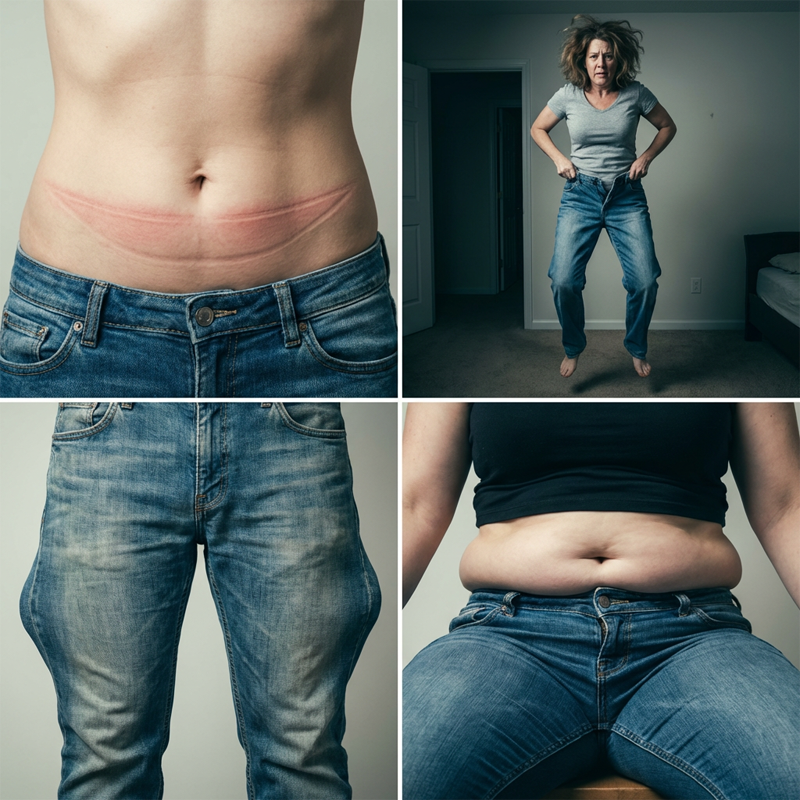 Vaqueros rectos cortos retro para mujer